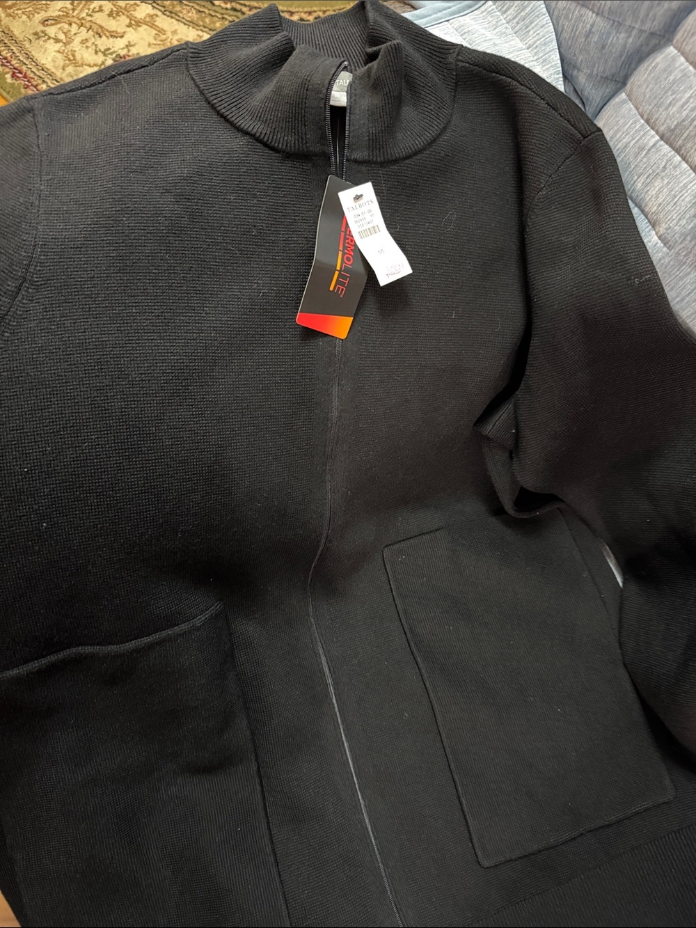 Talbots Men's Black Full-Zip Knit Shirt Jacket